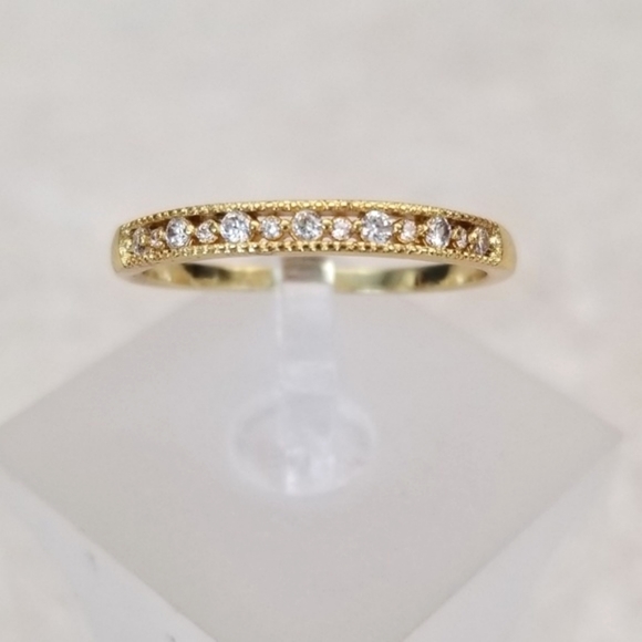 Delicate 18k Channel Set Band
